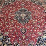 335 x 305cm Hand Knotted Square Red Persian Mashad Rug - Image 6