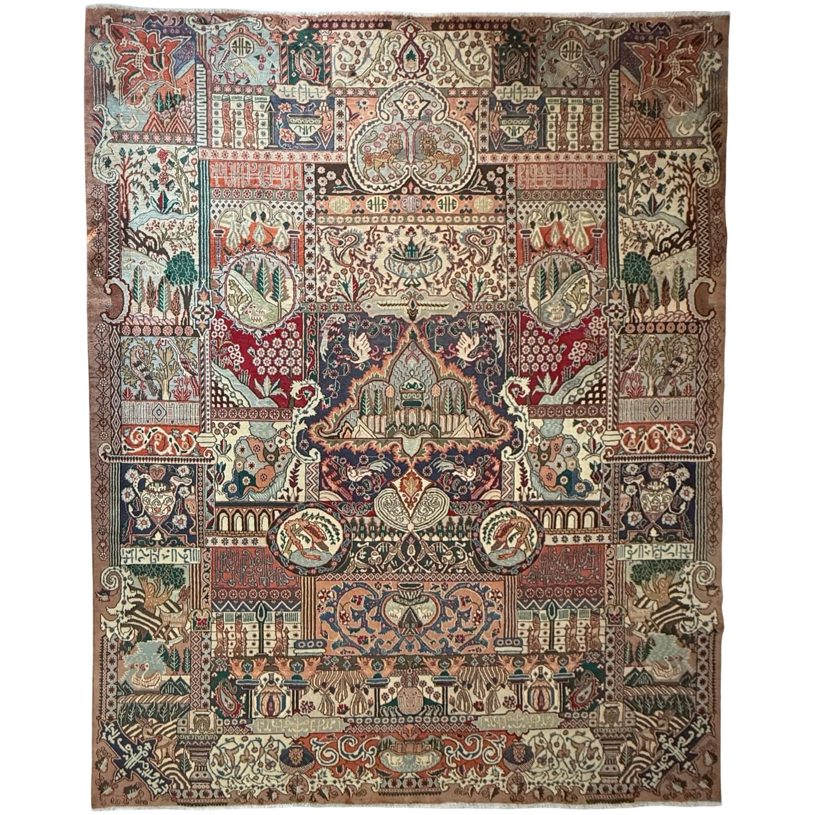 SH8_40 396 x 295cm Hand Knotted Persian Kashmar Perspolis Rug - Image 1