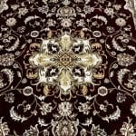 230 x 160cm Persian Kashan Floral Medallion Red&Beige Machine Made Rug - Image 4