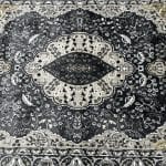 230 x 160cm Persian Tabriz Medallion Design Grey Machine Made Rug - Image 4