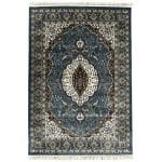 230 x 160cm Persian Tabriz Medallion Style Machine Made Blue Rug