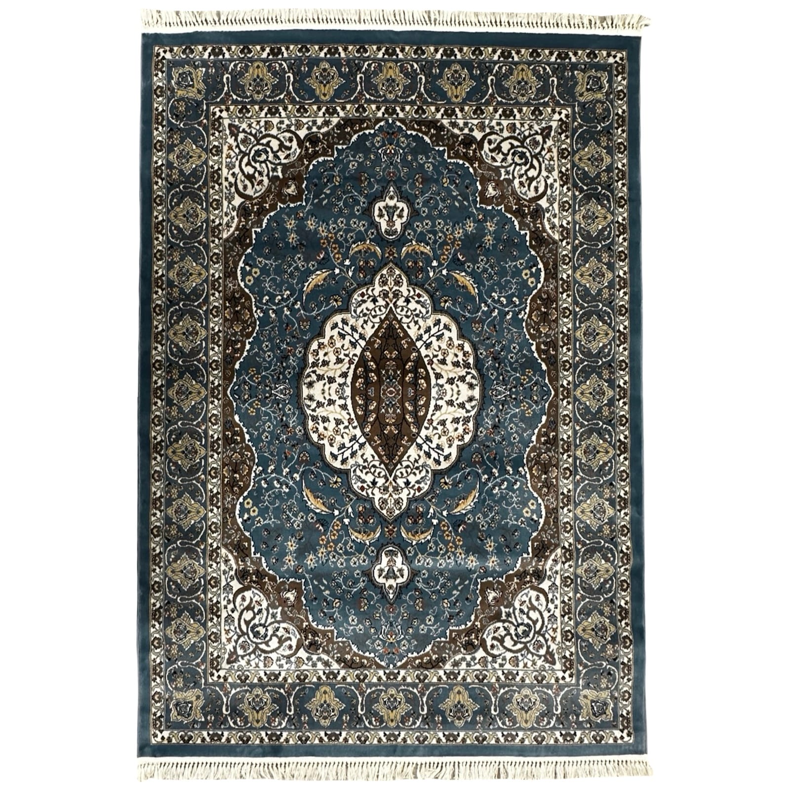 balf 230 x 160_33 230 x 160cm Persian Tabriz Medallion Style Machine Made Blue Rug - Image 1