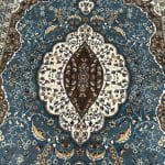 230 x 160cm Persian Tabriz Medallion Style Machine Made Blue Rug - Image 7