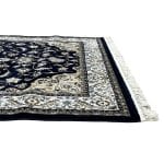 230 x 160cm Persian Kashan Floral Medallion ( Deep Navy Edition ) Machine Made Rug - Image 5