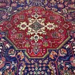 373 x 300cm Hand Knotted Geometric Design Navy Persian Tabriz Rug - Image 4