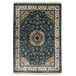 230 x 160cm Persian Kashan Floral Medallion ( Blue Edition ) Machine Made Rug