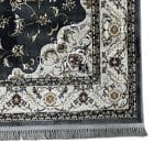 230 x 160cm Persian Kashan Floral Medallion Grey Machine Made Rug - Image 5