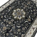 230 x 160cm Persian Kashan Floral Medallion Grey Machine Made Rug - Image 7