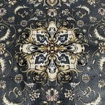 230 x 160cm Persian Kashan Floral Medallion Grey Machine Made Rug - Image 4