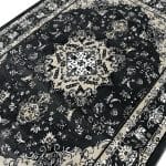 230 x 160cm Persian Tabriz Snowflake Medallion Design Machine Made Grey Rug - Image 5