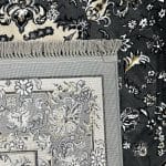 230 x 160cm Persian Tabriz Snowflake Medallion Design Machine Made Grey Rug - Image 8