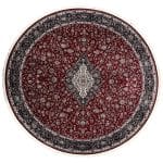 300 x 300cm Kashan Floral Medallion Machine Made Red Round Rug