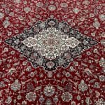 300 x 300cm Kashan Floral Medallion Machine Made Red Round Rug - Image 5