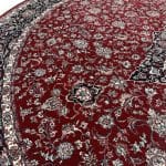 300 x 300cm Kashan Floral Medallion Machine Made Red Round Rug - Image 6