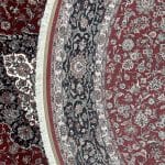 300 x 300cm Kashan Floral Medallion Machine Made Red Round Rug - Image 7