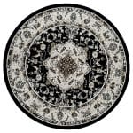 160 x 160cm Turkish Mashad Design Machine Made Deep Navy Round Rug