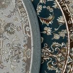 160 x 160cm Persian Floral Medallion Design Round Blue Rug - Image 6