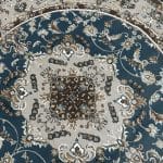 160 x 160cm Persian Floral Medallion Design Round Blue Rug - Image 5