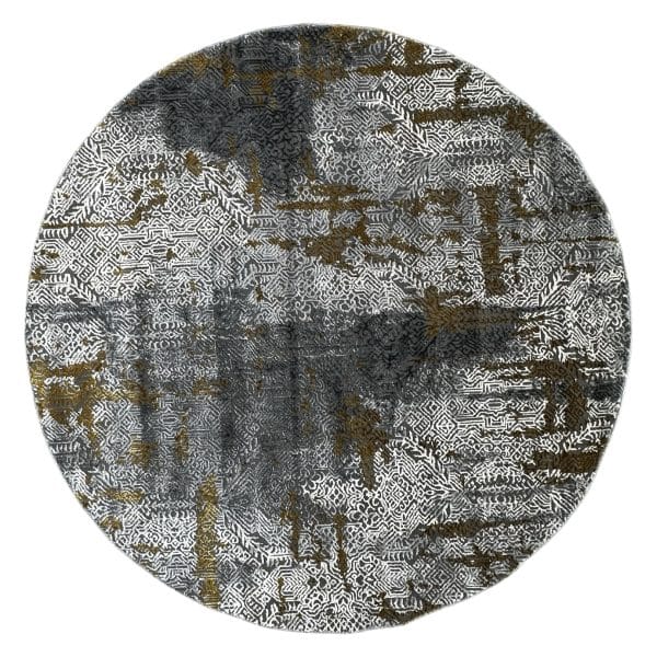 160 x 160 cm Modern Round Area Rug – Turkish Motif