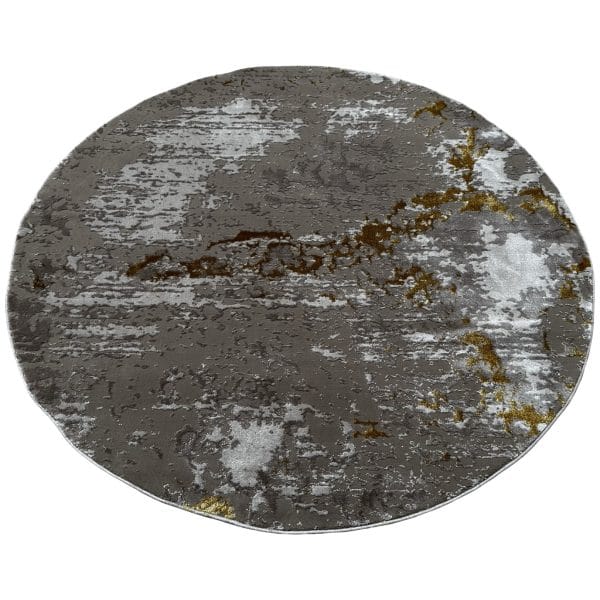 160 x 160cm Turkish Machine Made Modern Style Brown Round Rug