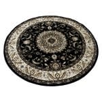160 x 160cm Persian Kashan Design Machine Made Navy Round Rug - Image 2