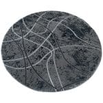 160 x 160 cm Modern Art-Inspired Round Turkish Machine Made Rug - Image 2