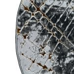 160 x 160cm Turkish Style Machine Made Grey&Golden Round Rug - Image 3