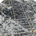 160 x 160cm Turkish Style Machine Made Grey&Golden Round Rug - Image 6