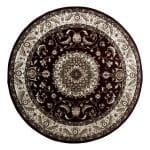 160 x 160cm Persian Kashan Floral Design Machine Made Round Rug