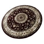 160 x 160cm Persian Kashan Floral Design Machine Made Round Rug - Image 2