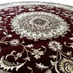 160 x 160cm Persian Kashan Floral Design Machine Made Round Rug - Image 3