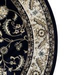 160 x 160cm Persian Kashan Design Machine Made Navy Round Rug - Image 5
