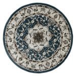 160 x 160cm Persian Floral Medallion Design Round Blue Rug