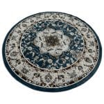 160 x 160cm Persian Floral Medallion Design Round Blue Rug - Image 2