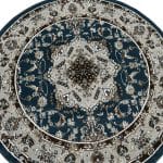 160 x 160cm Persian Floral Medallion Design Round Blue Rug - Image 4