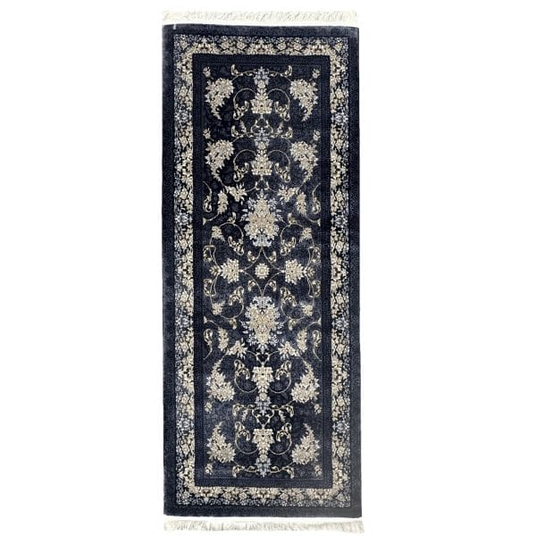 200 x 80cm Persian Floral Design Deep Navy Runner Rug