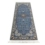 200 x 80cm Persian Design Machine Made Blue Runner Rug - Image 2