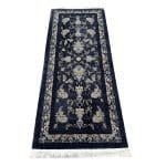 200 x 80cm Persian Floral Design Deep Navy Runner Rug - Image 2