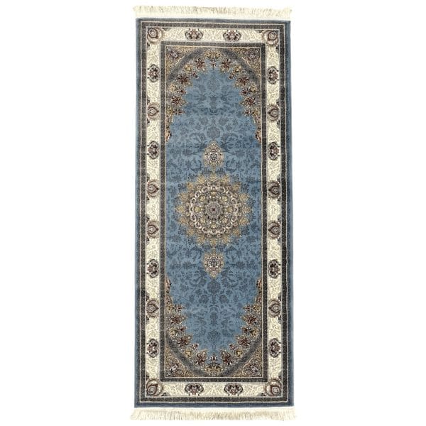 200 x 80cm Nain Medallion Design Blue Runner Rug