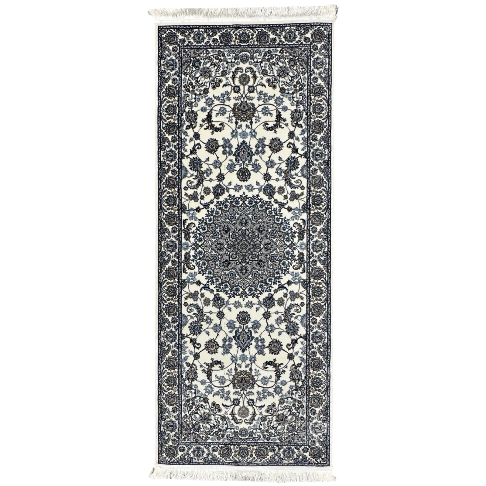 tabanbsbsbshsbdhdhbxb_28 200 x 80cm Persian Nain Design Machine Made Cream Runner Rug - Image 1