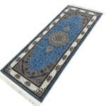 200 x 80cm Nain Medallion Design Blue Runner Rug - Image 3