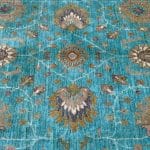 293 x 200cm Teal Blue Oriental Handmade – Afghan Chobi Wool Rug - Image 7