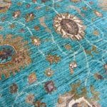 293 x 200cm Teal Blue Oriental Handmade – Afghan Chobi Wool Rug - Image 9