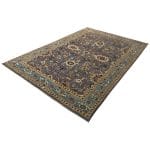 294 x 197cm HandMade Afghan Chobi Veg-Dye Rug – Grey & Blue - Image 3