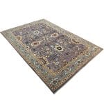 294 x 197cm HandMade Afghan Chobi Veg-Dye Rug – Grey & Blue - Image 4