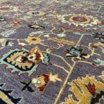 294 x 197cm HandMade Afghan Chobi Veg-Dye Rug – Grey & Blue - Image 7