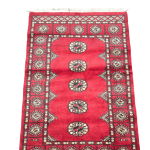 117cm x 79cm Hand Knotted Red Karachi Bokhara – Wool Rug - Image 3