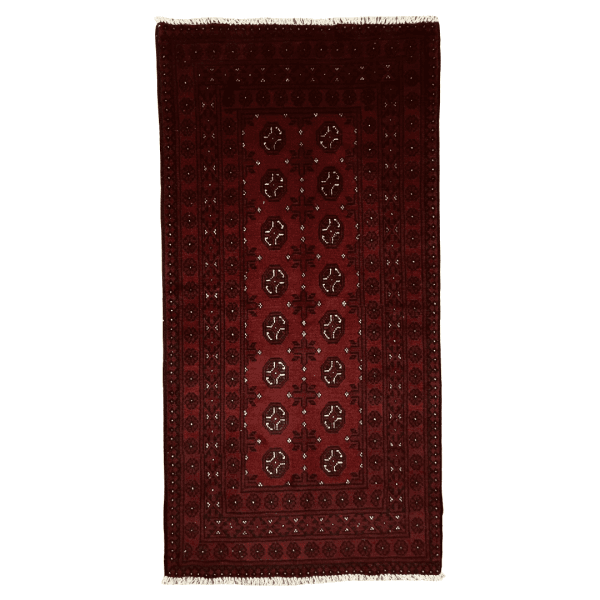 198cm x 100cm Hand Woven Red Afghan Akche Rug