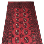188cm x 103cm Hand-Knotted Red Bokhara Afghan Akche - Image 3