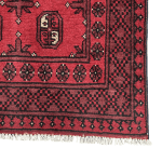 188cm x 103cm Hand-Knotted Red Bokhara Afghan Akche - Image 5